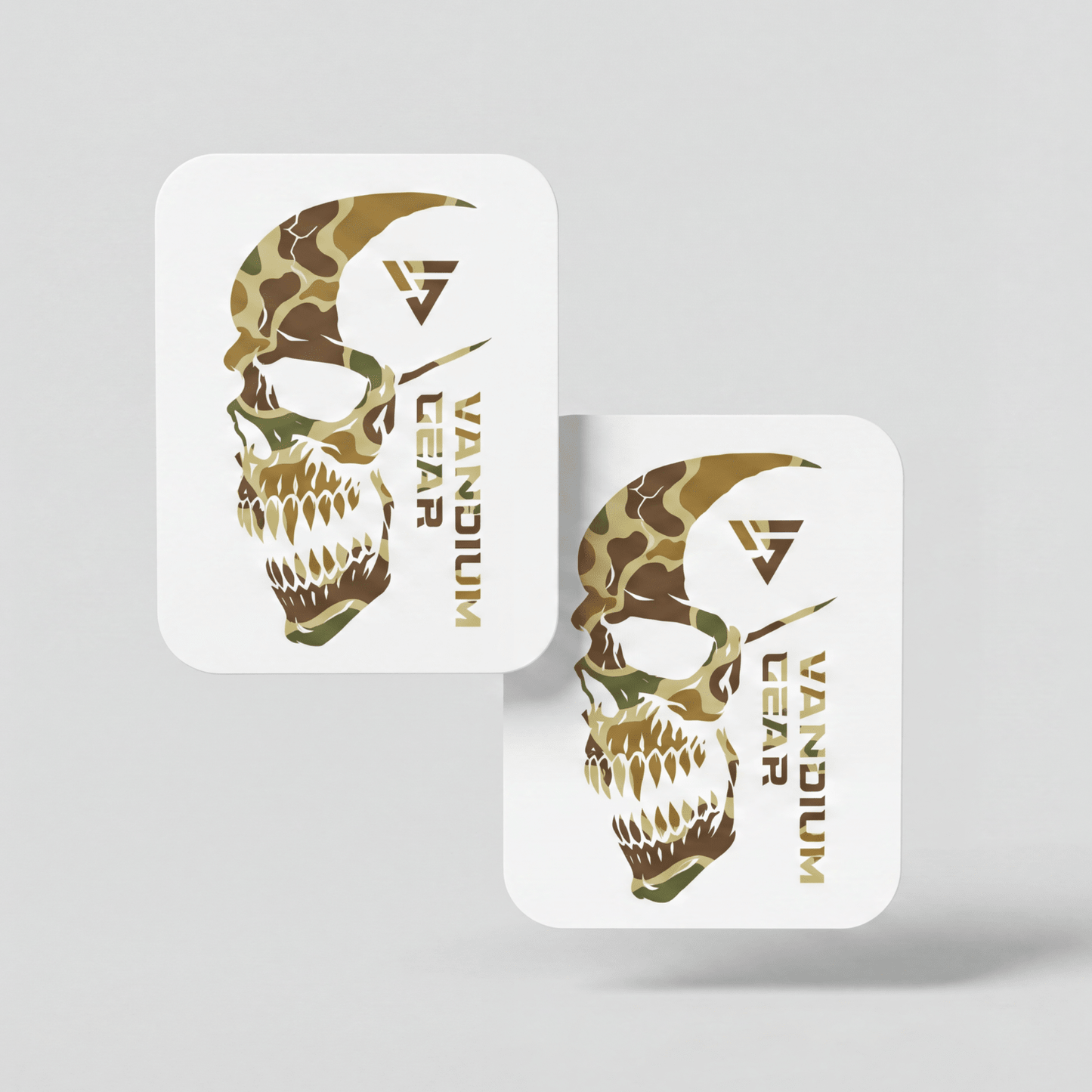 Tactical Camo Skull Sticker (White) "3 - by Vandium Gear Industries L.L.C